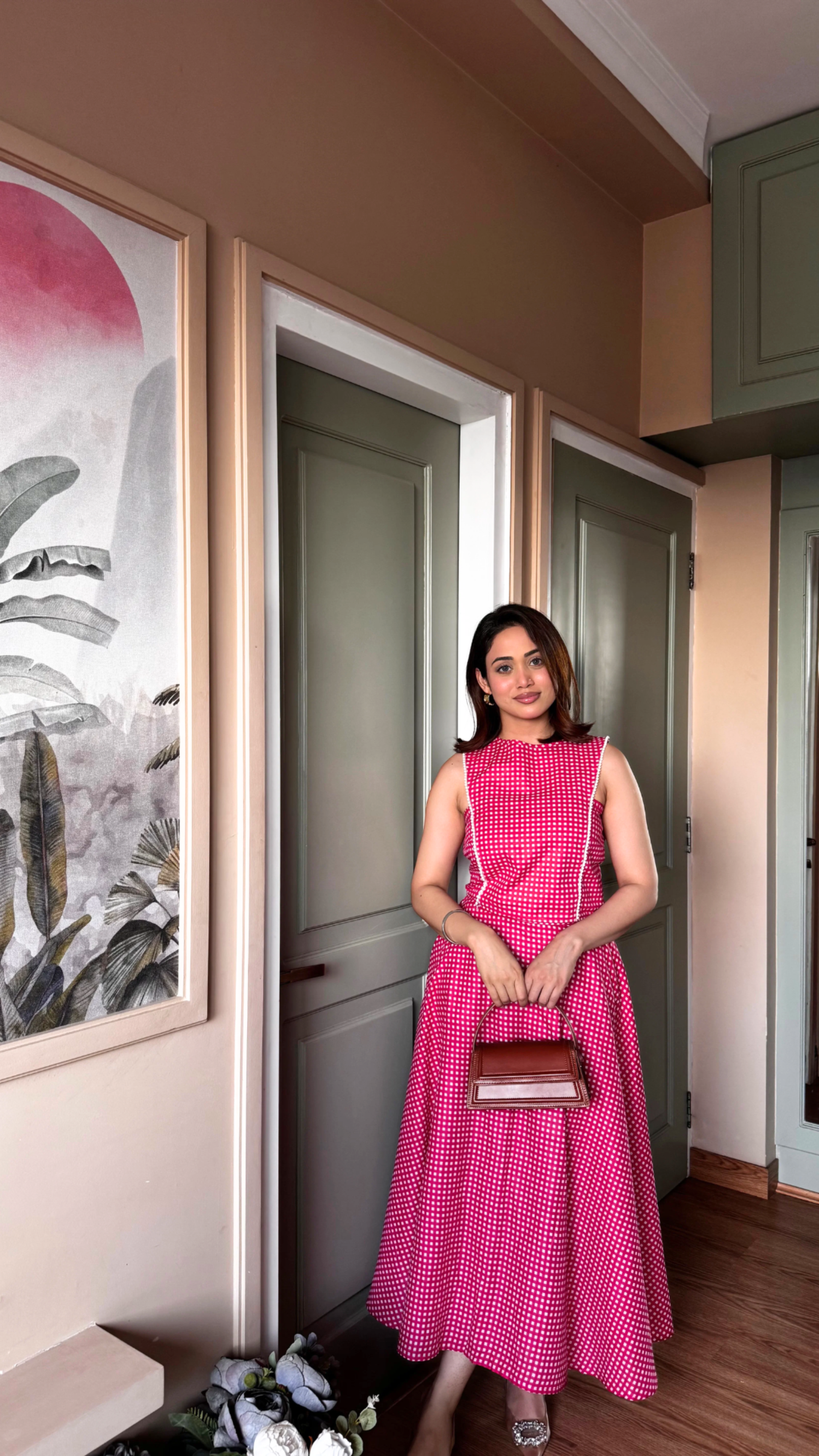 Fuchsia Gingham Skirt