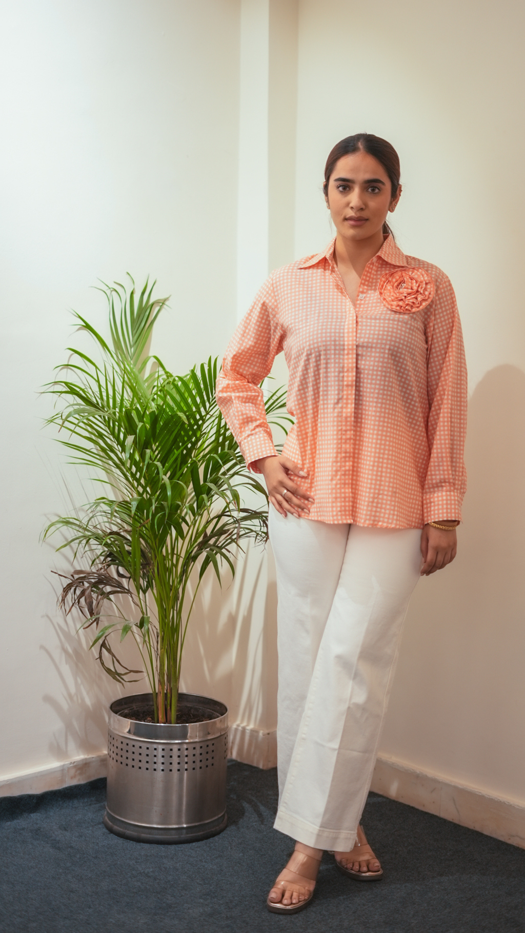 Peach Rosette Shirt