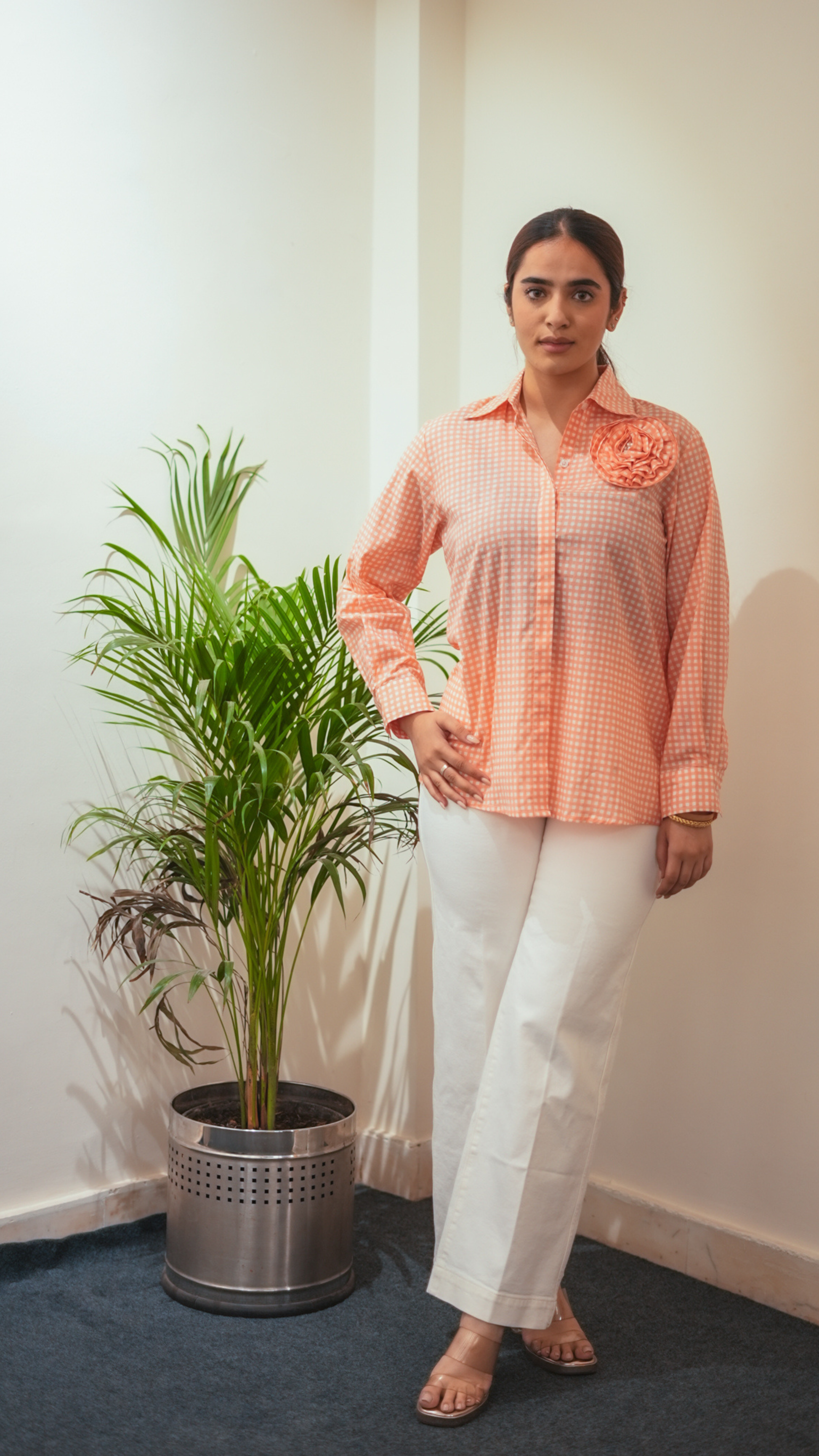 Peach Rosette Shirt