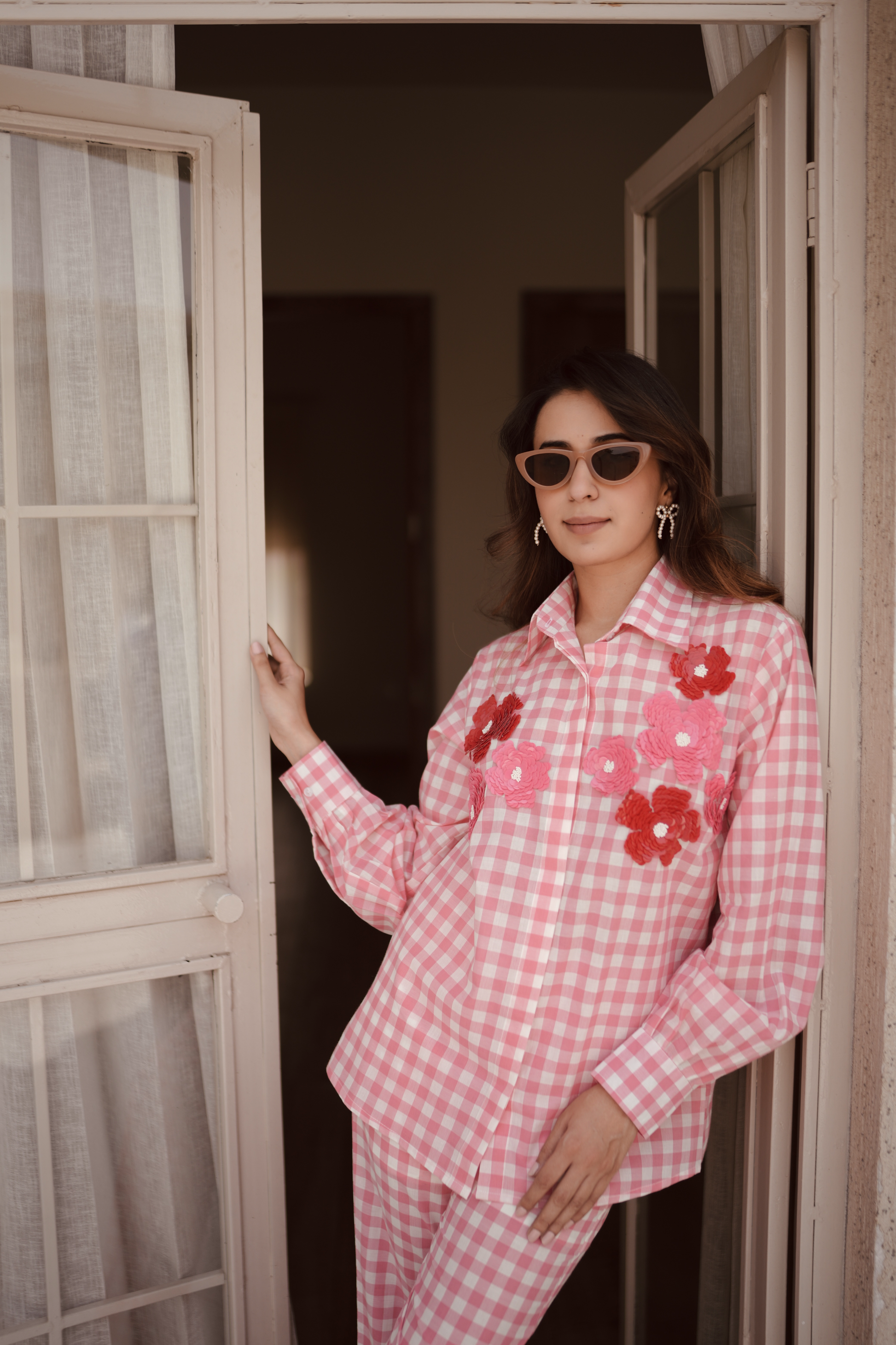 Rose Ghingham Pants