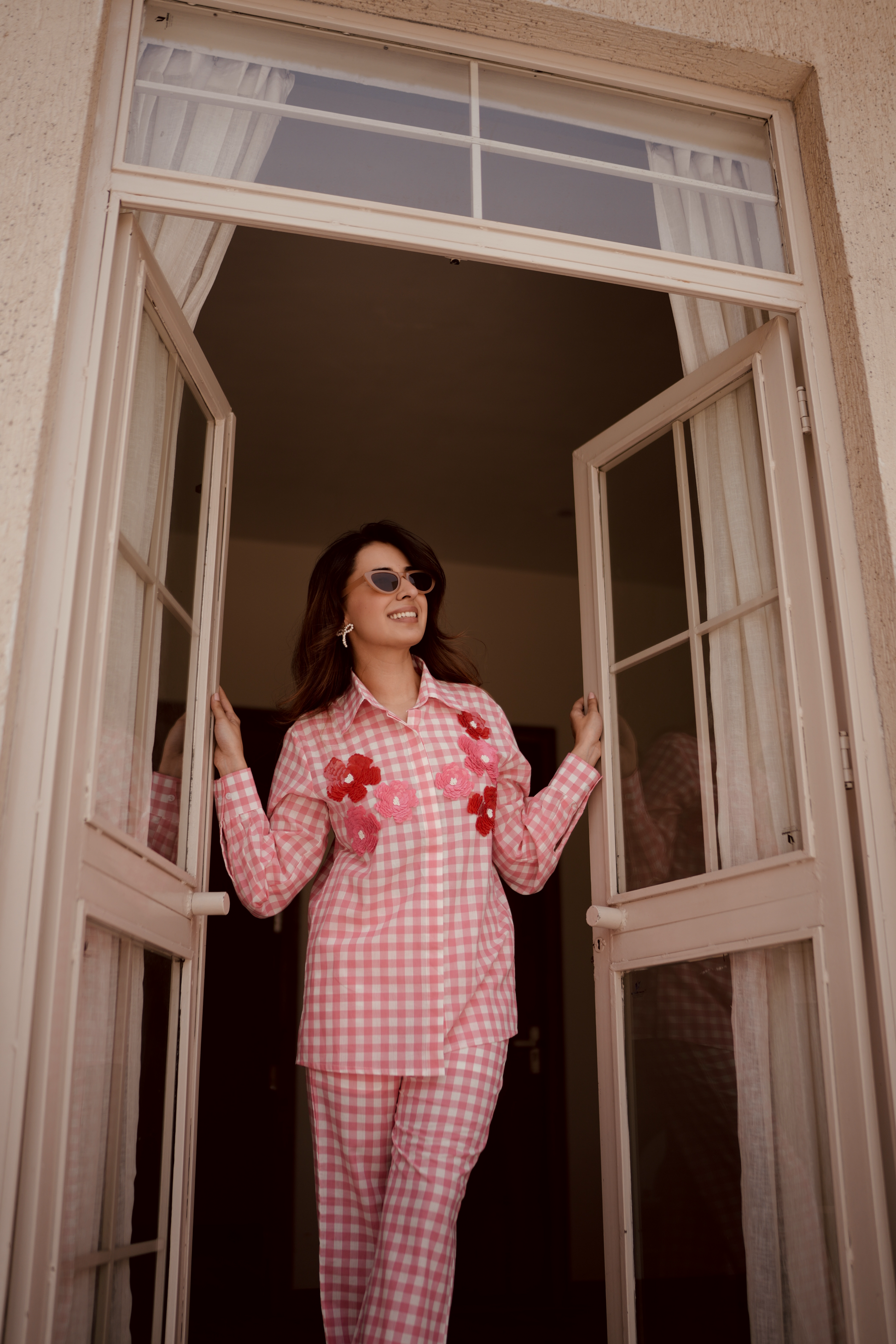 Rose Ghingham Pants