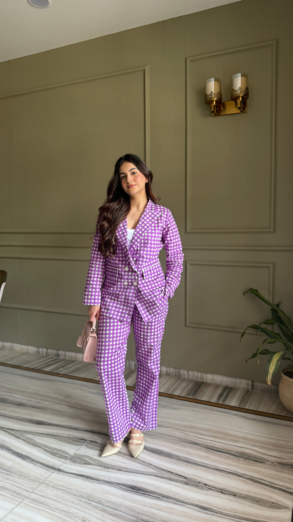 Lilac Blazer Set with Pants