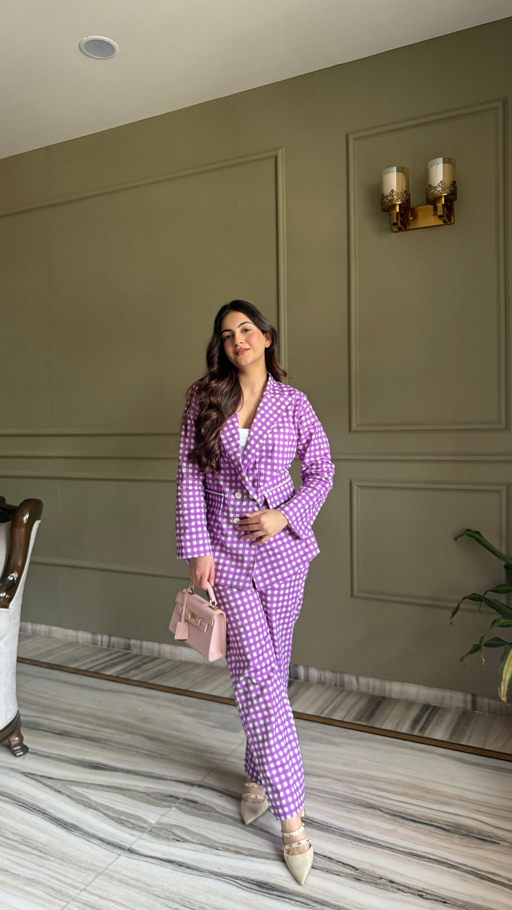 Lilac Blazer Set with Pants