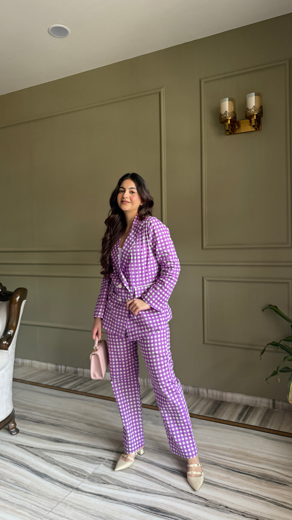Lilac Blazer Set with Pants