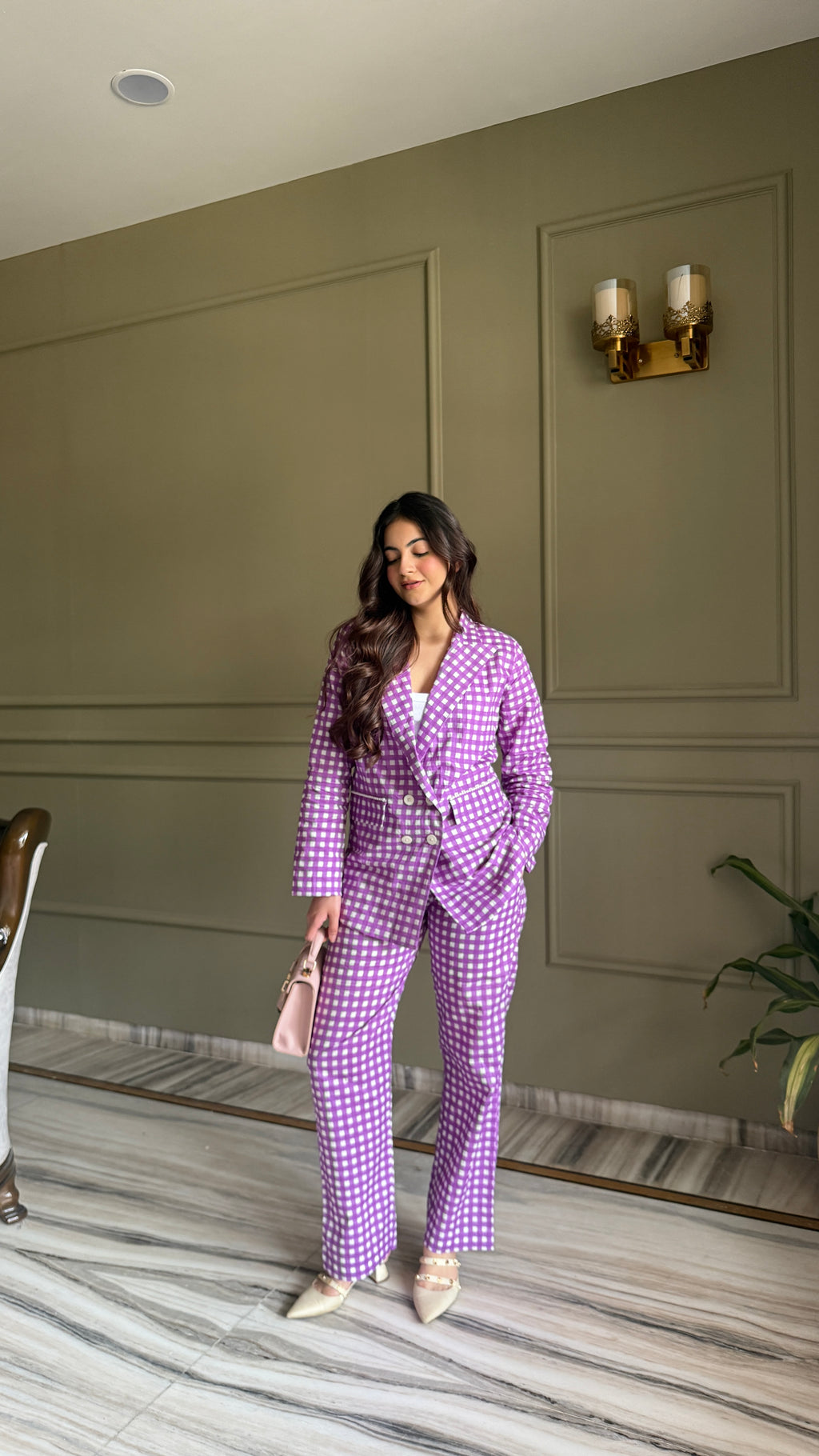 Lilac Blazer Set with Pants