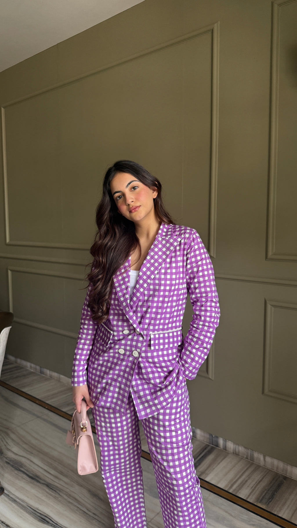 Lilac Blazer Set with Pants