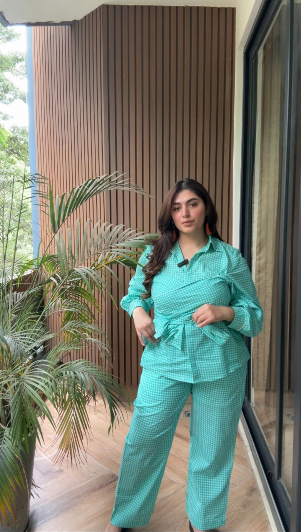 Mint Green Wrap Shirt
