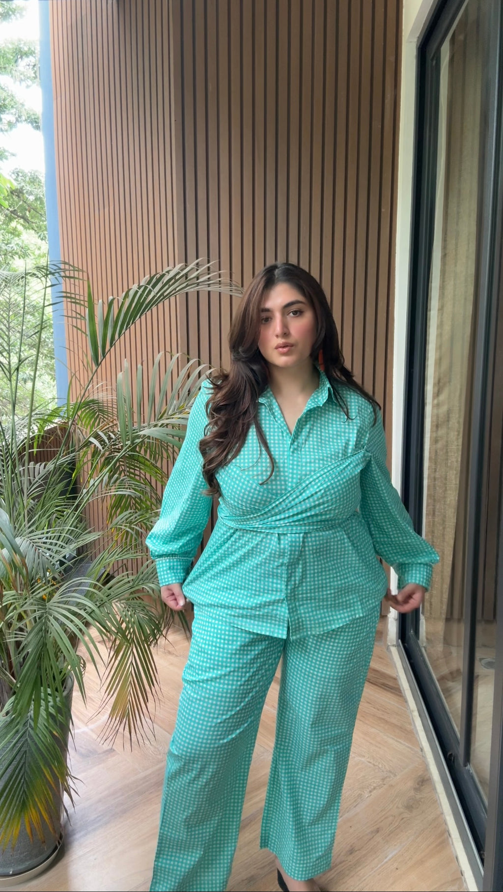 Mint Green Wrap Shirt