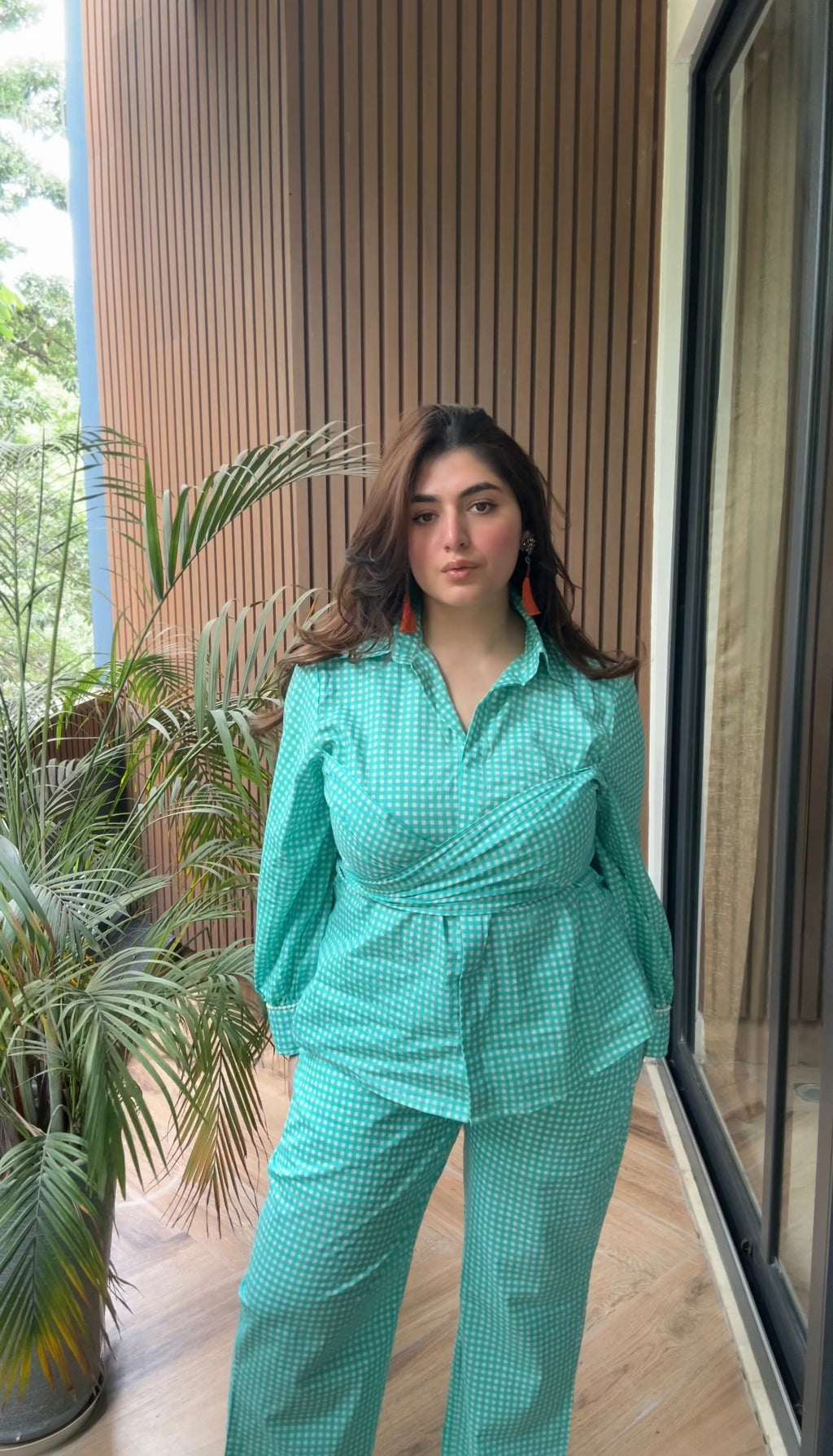 Mint Green Wrap Shirt
