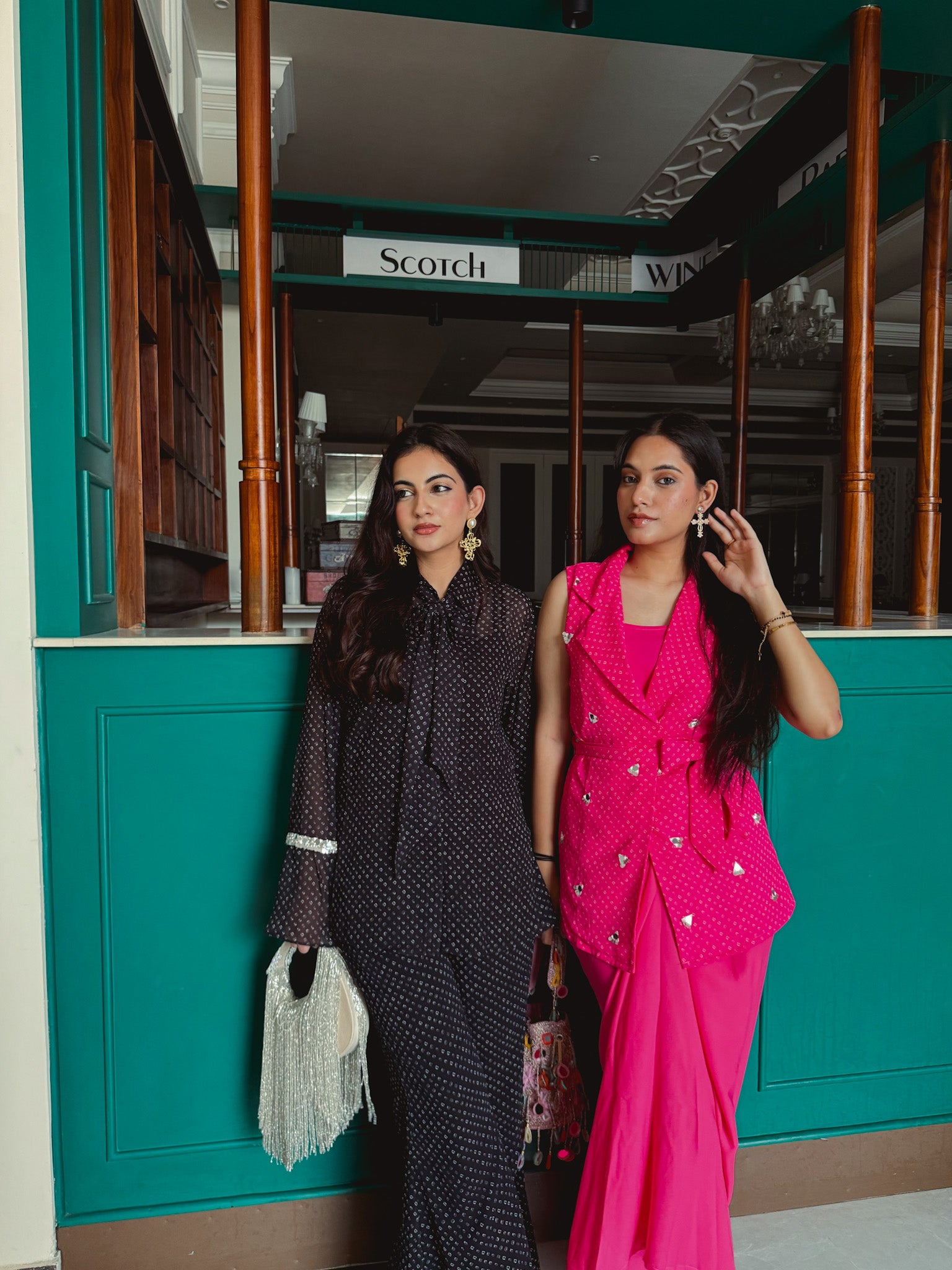Bindu Dhoti Set in Blush Rose