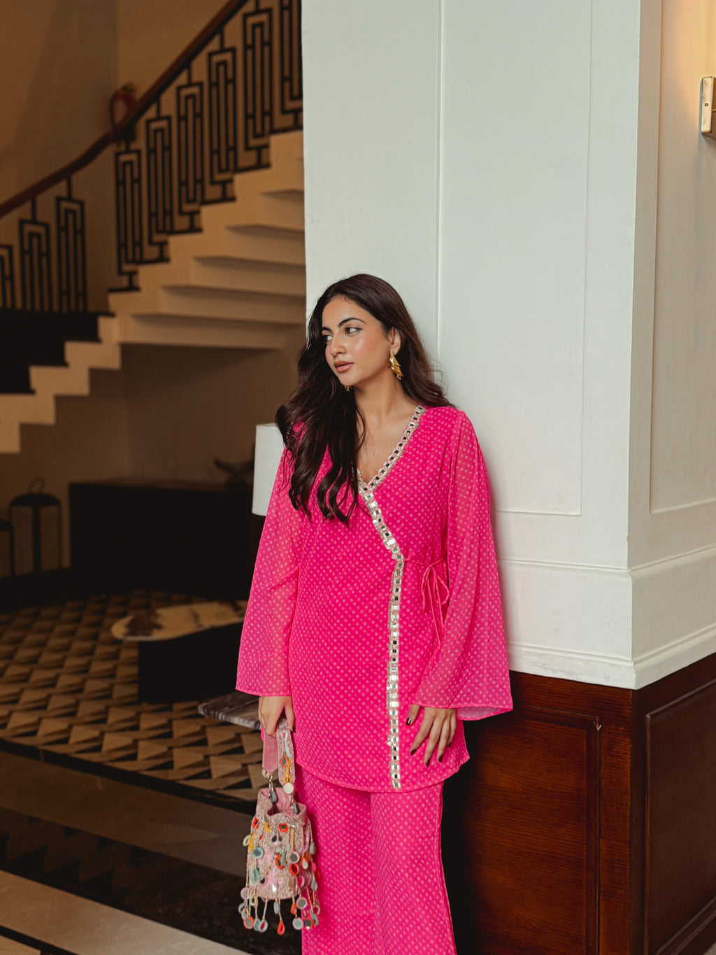 Gul Wrap Set in Blush Rose