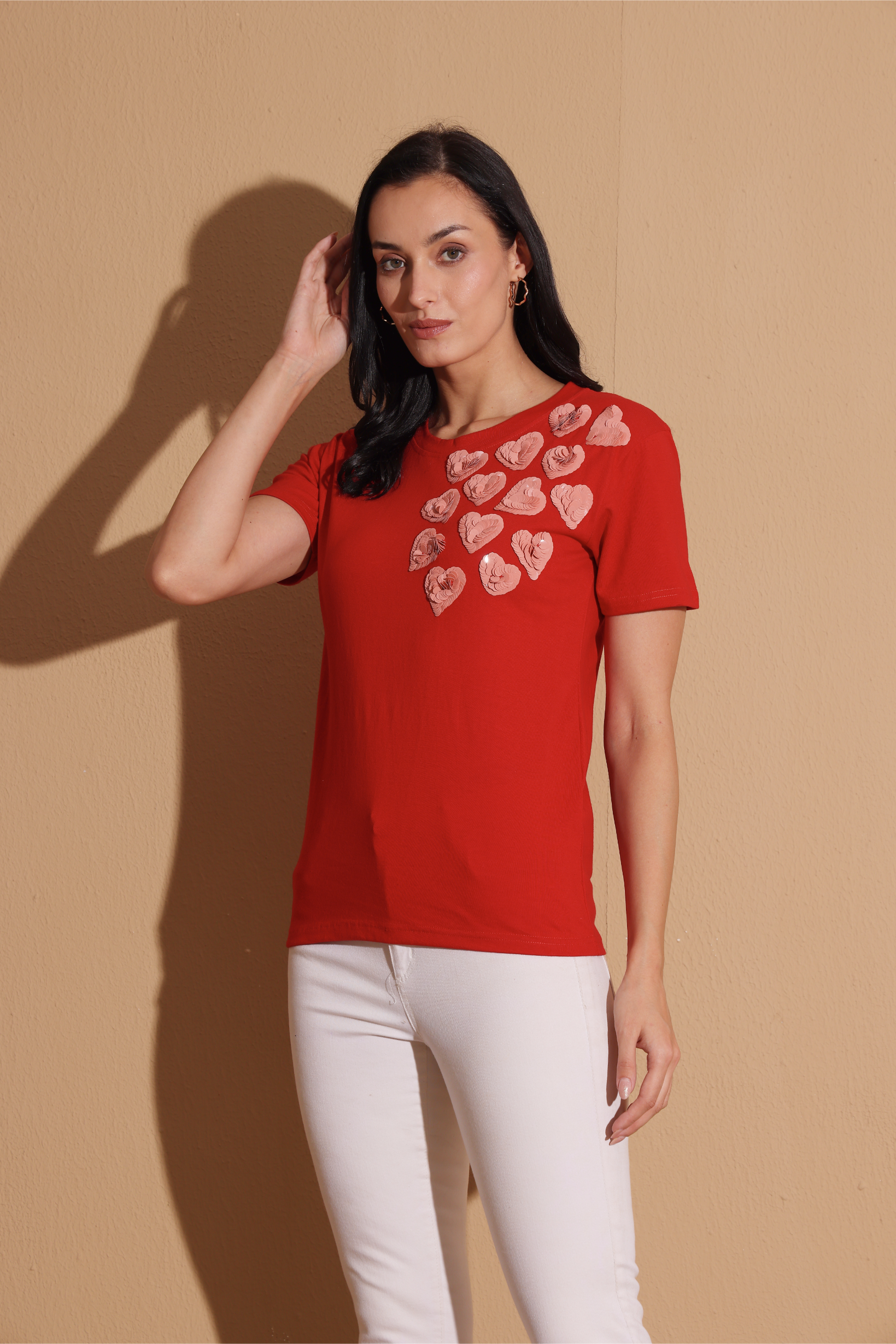 Hearts Tshirt In Red