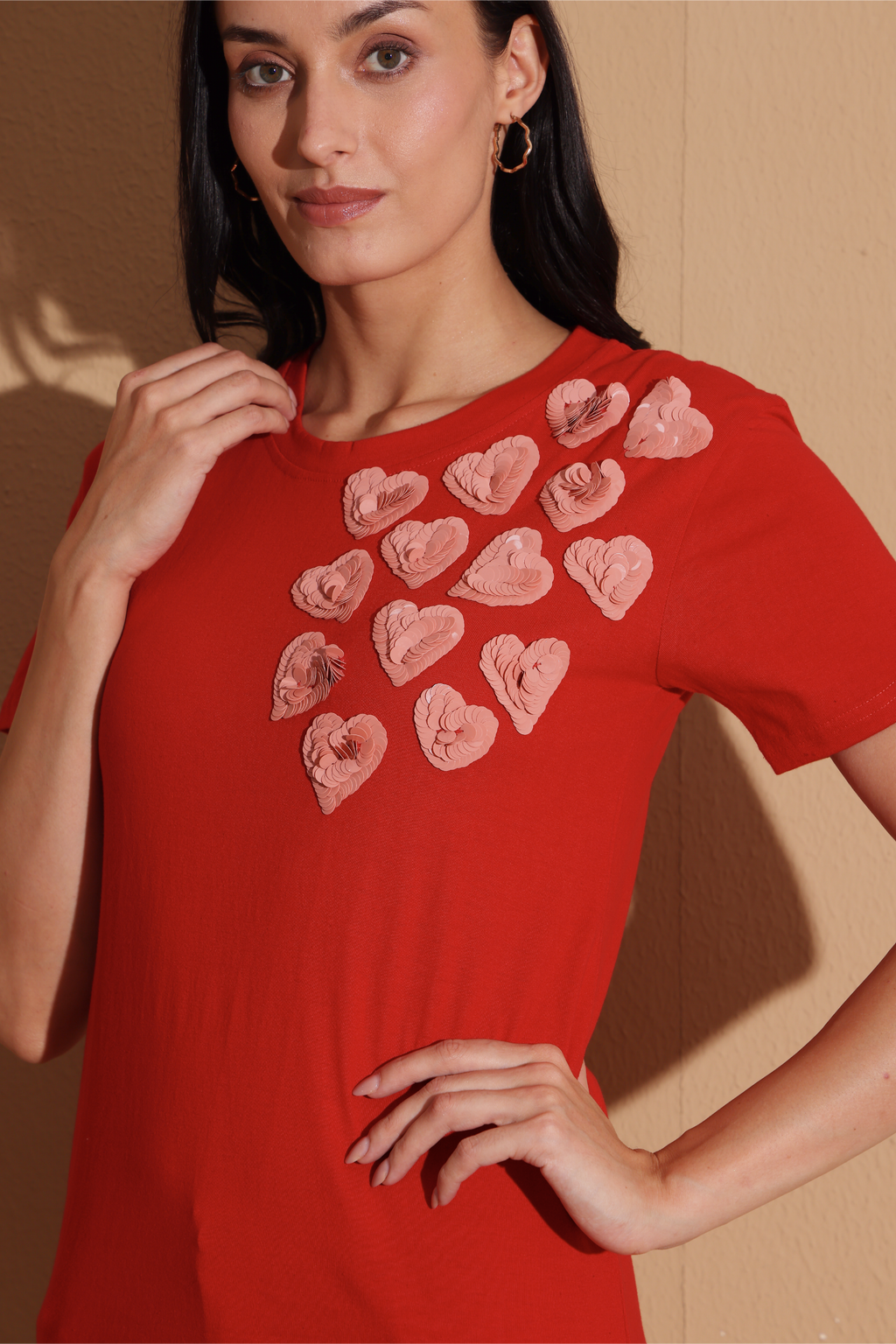 Hearts Tshirt In Red