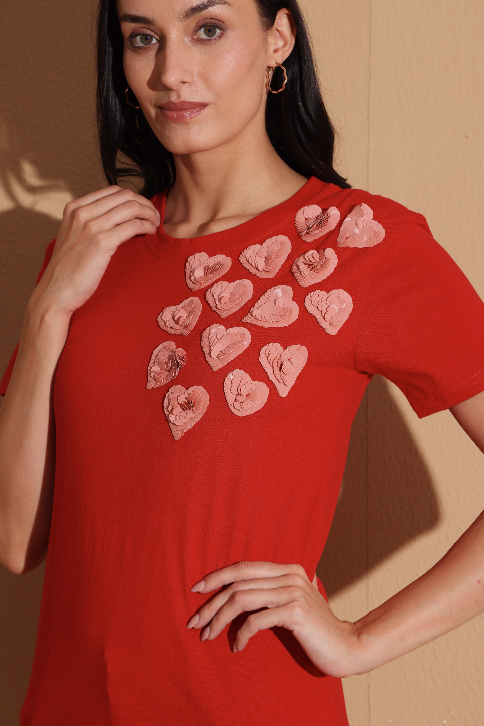 Hearts Tshirt In Red