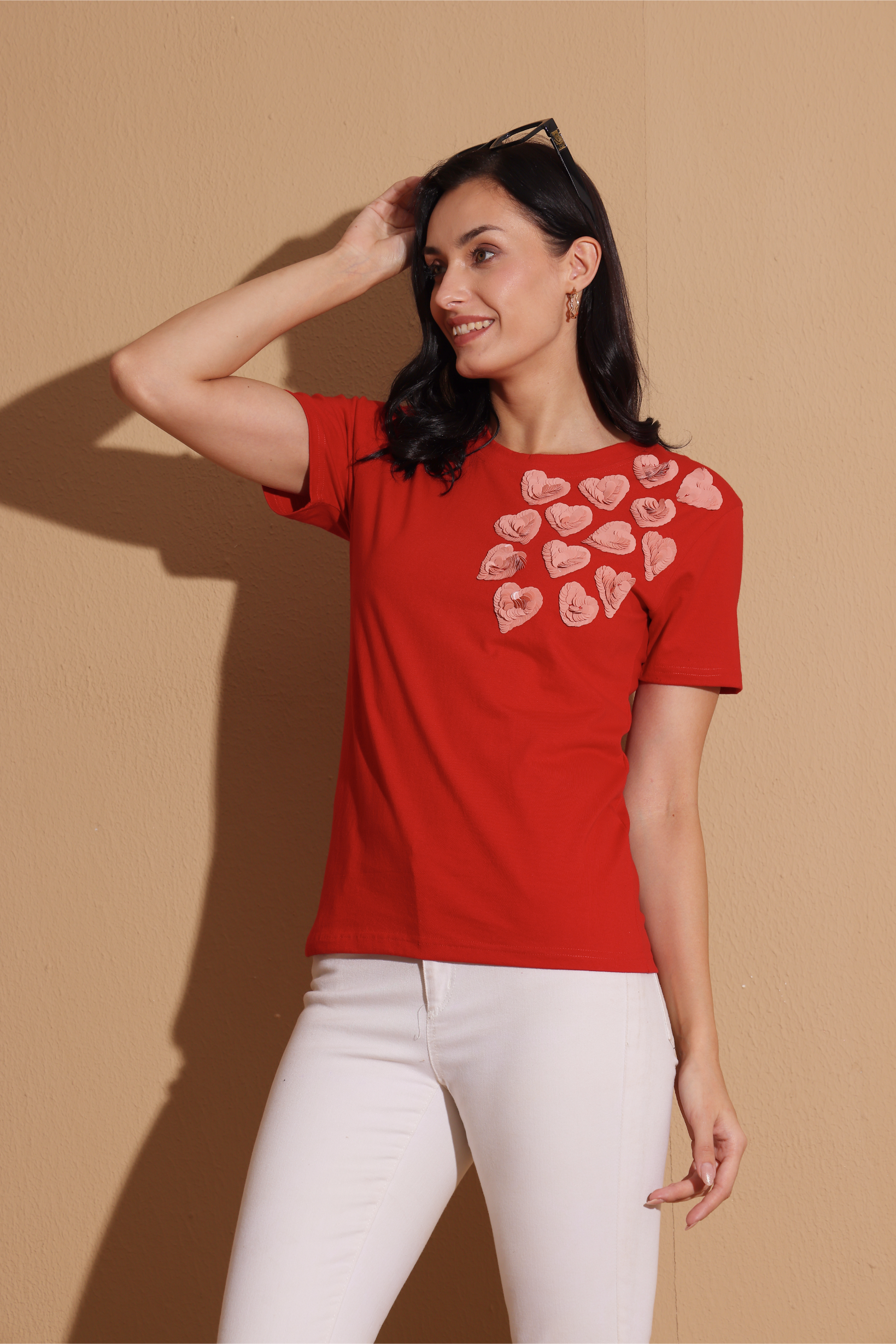 Hearts Tshirt In Red